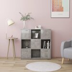 vidaXL Bibliothèque Gris béton 90x30x90 cm Bois d’ingénierie