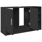 vidaXL Armoire d'évier noir 90x29x55 cm bois d'ingénierie