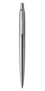 PARKER Jotter Stylo bille  acier  recharge bleue pointe moyenne  Coffret cadeau