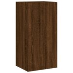 vidaXL Meuble TV muraux 3 Pièces avec lumières LED chêne marron
