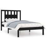 vidaXL Cadre de lit sans matelas noir bois massif 100x200 cm