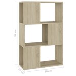 vidaXL Bibliothèque/Séparateur de pièce Chêne Sonoma 60x24x94 cm