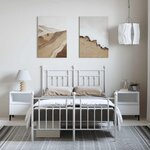 vidaXL Cadre de lit métal sans matelas et pied de lit blanc 135x190 cm