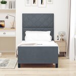 vidaXL Cadre de lit Gris foncé 100x200 cm Velours