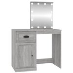 vidaXL Coiffeuse avec LED sonoma gris 90x50x132 5 cm bois d'ingénierie