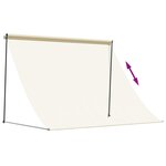 vidaXL Auvent rétractable crème 200x150 m tissu et acier