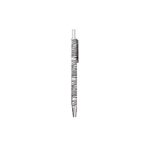 Mini stylo bille 10 x 0.6 cm en métal - zébré blanc