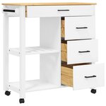 vidaXL Chariot de cuisine MONZA 84x40x90 cm bois massif de pin