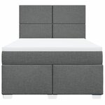 vidaXL Sommier à lattes de lit avec matelas Gris foncé 140x200cm Tissu