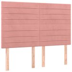 vidaXL Sommier à lattes de lit avec matelas LED Rose 140x200cm Velours