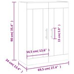 vidaXL Armoire murale noir 69 5x34x90 cm