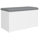 vidaXL Banc de rangement blanc 82x42x45 cm bois d'ingénierie