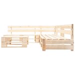 vidaXL Salon de jardin palette 4 Pièces avec coussins sable bois