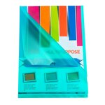 Sachet De 100 Pochettes Coin Polypropylène Grainé 12/100e - A4 - Couleurs Assorties - X 10 - Exacompta