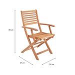 Lot de 2 fauteuils pliantes de jardin en eucalyptus FSC - 57,5x56x90cm