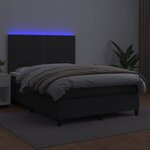 vidaXL Sommier à lattes de lit avec matelas et LED Noir 140x200 cm