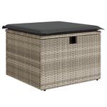 Ensemble de Canapé de Jardin vidaXL 6 Pièces avec Coussins Gris Clair Rotin Poly