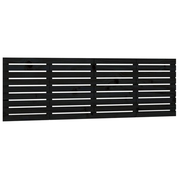 vidaXL Tête de lit murale Noir 186x3x63 cm Bois massif de pin