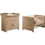 Lit 70 x 140 cm + commode à langer Ahoi - chêne - TREND TEAM