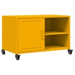 vidaXL Meuble TV jaune moutarde 68x39x43 5 cm acier laminé à froid