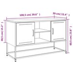 vidaXL Meuble TV noir 100 5x39x60 5 cm acier