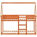 vidaXL Lit superposé avec toit cire marron 75x190cm bois massif de pin