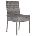 vidaXL Chaises à manger de jardin lot de 4 Résine tressée Gris
