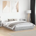 vidaXL Cadre de lit avec LED sans matelas gris béton 160x200 cm