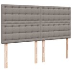 vidaXL Sommier à lattes de lit avec matelas Taupe 200x200 cm Tissu