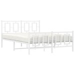 vidaXL Cadre de lit métal avec tête de lit/pied de lit blanc 140x190cm