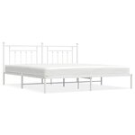 vidaXL Cadre de lit métal sans matelas et tête de lit blanc 200x200 cm