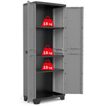 Keter Armoire de rangement avec étagères Stilo Gris et noir 173 cm