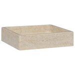 vidaXL Lavabo Crème 40x40x10 cm Marbre