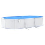 vidaXL Piscine ovale avec parois en acier 610x360x120 cm Blanc