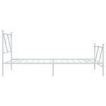 vidaXL Cadre de lit métal sans matelas et pied de lit blanc 100x190 cm