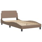 vidaXL Lit avec matelas cappuccino 100x200 cm similicuir