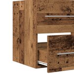 vidaXL Meuble de Salle de Bain avec Lavabo Intégré Bois Ancien Bois Ingénierie