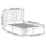 vidaXL Cadre de lit sans matelas blanc 120x200 cm bois de pin massif