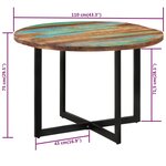 vidaXL Table à manger 110x75 cm Bois massif de récupération