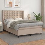vidaXL Sommier à lattes de lit avec matelas Cappuccino 140x200 cm