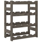 vidaXL Casier à bouteilles pour 16 bouteilles gris bois pin solide