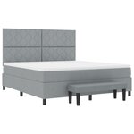vidaXL Lit à ressorts gris clair avec matelas et banc 180x200 cm Tissu