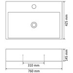 vidaXL Vasque avec trou de robinet en céramique Noir 76x42 5x14 5 cm