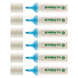 Surligneur Ecoline 24 Bleu clair Pointe Biseautée 2-5 mm x 6 EDDING