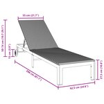 Chaise longue vidaXL avec roues en poly rattan marron