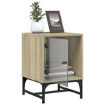 vidaXL Tables de chevet et portes vitrées 2Pièces chêne sonoma 35x37x50cm