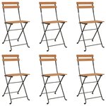Ensemble de bistro jardin meuble extérieur terrasse pliable 7 pièces bois d'acacia solide et acier 02_0013549
