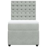 vidaXL Sommier à lattes de lit et matelas Gris clair 90x200 cm Velours
