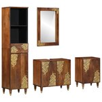 Ensemble de meubles de salle de bain vidaXL en bois de manguier massif (4 pièces)