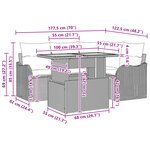 vidaXL Ensemble de Canapé de Jardin 5 Pièces avec Coussins Gris Rattan Poly